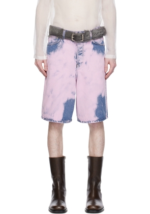 Dries Van Noten Pink Garment-Dyed Denim Shorts