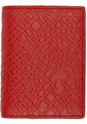 COMME des GARÇONS WALLETS Red Embossed Roots Bifold Card Holder