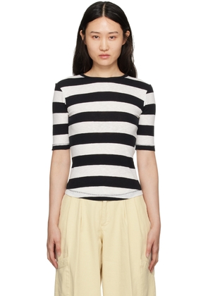 YMC Black & White Striped T-Shirt
