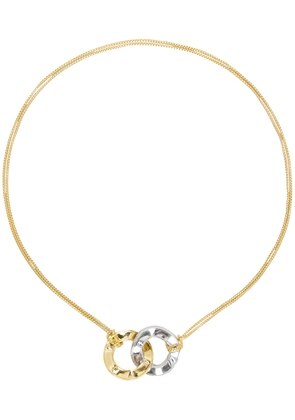 Bottega Veneta Gold & Silver Curve Necklace