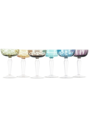 POLSPOTTEN Multicolor Cuttings Coupe Glass Set