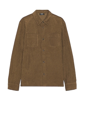 A.P.C. Joe Shirt in Taupe - Taupe. Size XL/1X (also in M).