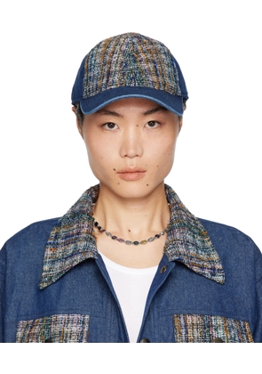 Anna Sui SSENSE Exclusive Blue Denim Cap