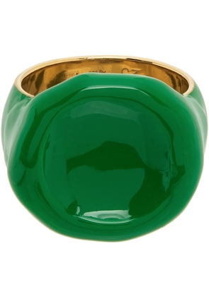 Bottega Veneta Green & Gold Seal Ring