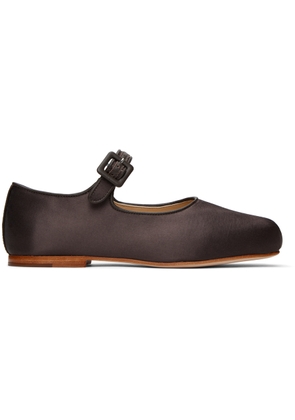 Sandy Liang SSENSE Exclusive Brown Mary Jane Pointe Ballerina Flats