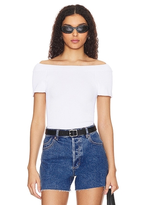 Free People X Intimately FP Ribbed Seamless Off Shoulder Top In White in White. Size M/L, XS/S.
