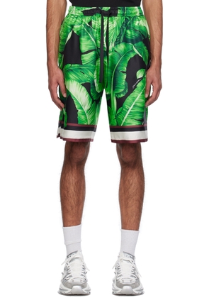 Dolce & Gabbana Green & Black Printed Shorts