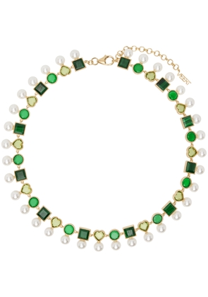 VEERT White & Gold 'The Green Pearl Shape' Necklace