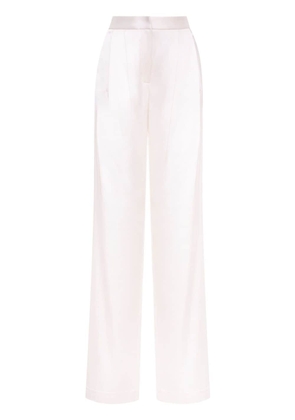 Adam Lippes pleat-detail straight-leg silk trousers - White