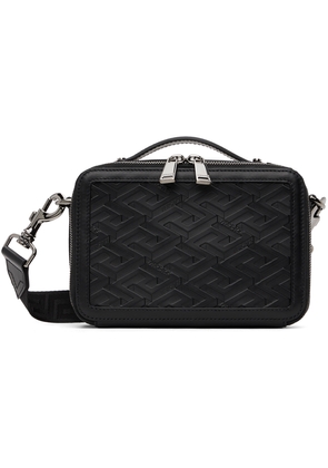 Versace Black Small 'La Greca' Messenger Bag