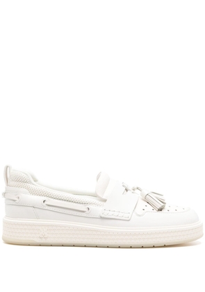 AMIRI logo-plaque panelled loafers - White
