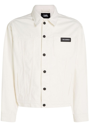 Karl Lagerfeld logo-appliqué denim shirt jacket - White