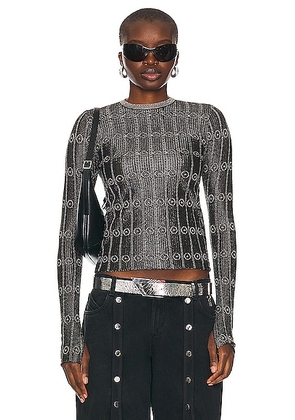 THE ATTICO Light Sweater in Black & Silver - Black. Size 40 (also in 38, 42, 44).