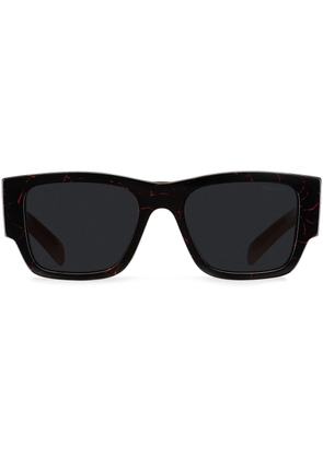 Prada Eyewear triangle logo square-frame sunglasses - Black
