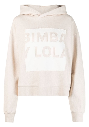 Bimba y Lola logo-print cotton hoodie - Neutrals