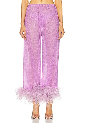 Oseree Lumiére Plumage Long Pant in Glicine - Purple. Size L (also in M, S).