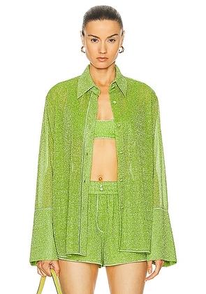 Oseree Lumiére Long Shirt in Lime - Green. Size M/L (also in S/M).
