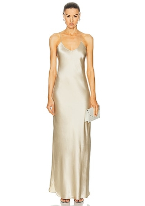 NILI LOTAN Cami Gown in Roosevelt Tan - Metallic Gold. Size L (also in S).