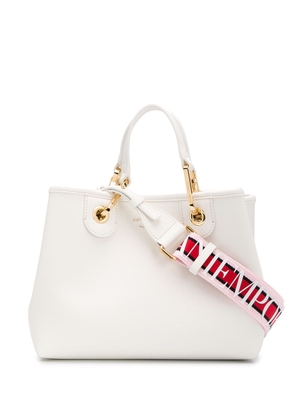 Emporio Armani logo stamp tote bag - White