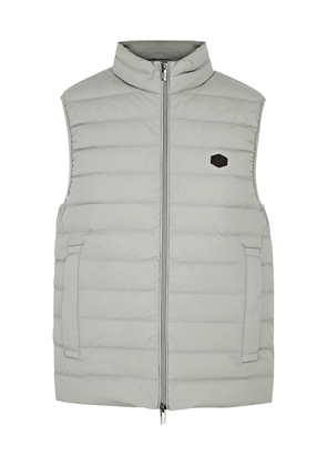 Emporio Armani Logo Quilted Shell Gilet - Grey - 48 (IT48 / M)