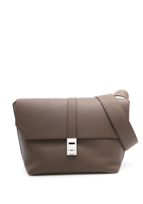 Ferragamo grained-leather messenger bag - Brown