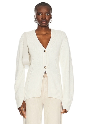 Helmut Lang Waisted Cardigan in Ivory - Ivory. Size XS (also in ).