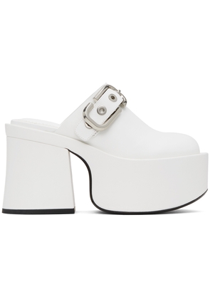 Marc Jacobs White 'The J Marc Leather' Mules