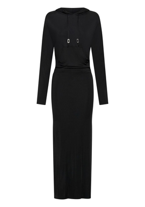 Dion Lee cut-out gathered hooded maxi dress - Black