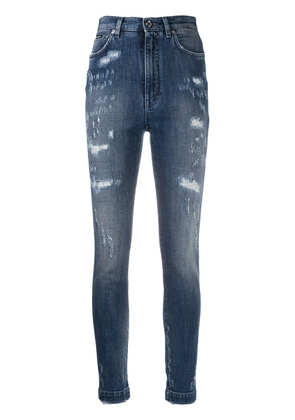 Dolce & Gabbana Audrey ripped high-waisted jeans - Blue