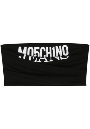 MOSCHINO JEANS logo-print ribbed top - Black