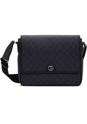 Gucci Navy Medium Ophidia GG Messenger Bag