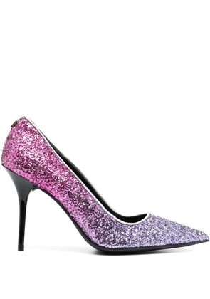 Love Moschino glitter-detailed 100mm leather pumps - Pink