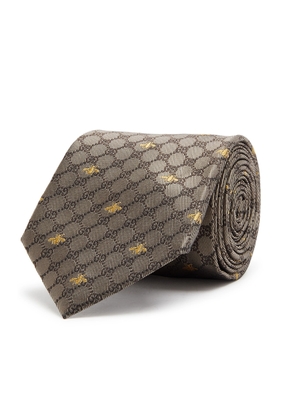 Gucci GG Bee Silk-jacquard tie - Beige