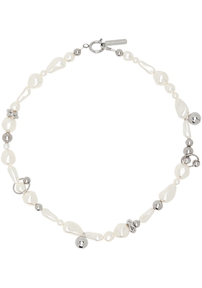 Justine Clenquet White & Silver Sidney Choker Necklace