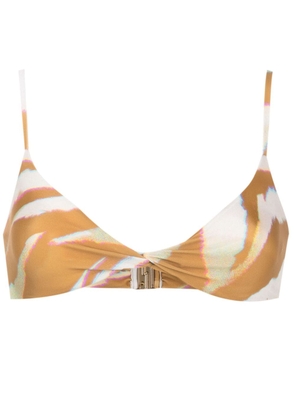 Lenny Niemeyer twisted animal-pattern bikini top - Brown