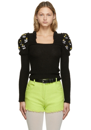 Cormio Black Oma Embroidered Knit Sweater