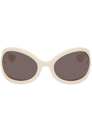 Gucci Off-White Oval Sunglasses