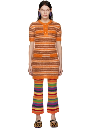Marni Brown & Orange Striped Minidress