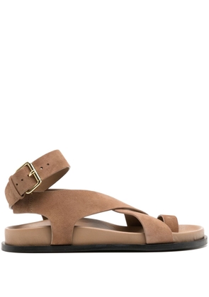 A.EMERY Jalen leather flat sandals - Brown