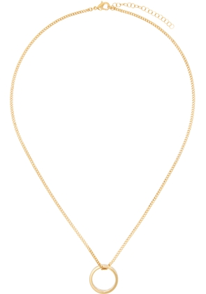 MM6 Maison Margiela Gold Numeric Minimal Signature Pendant Ring Necklace