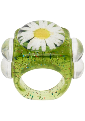 La Manso SSENSE Exclusive Green Tetier Bijoux Edition Iconic Daisy Ring