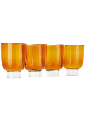Ichendorf Milano Orange Liberta Stemmed Wine Glass Set, 4 pcs