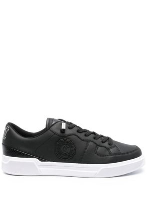 Just Cavalli logo-patch leather sneakers - Black