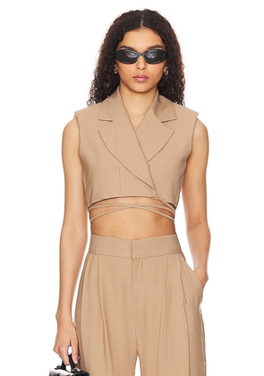 NONchalant Label Hailey Crop Top in Tan. Size S, XL.