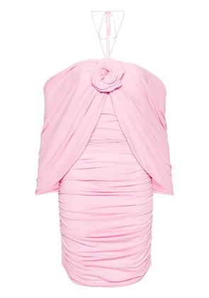 Magda Butrym floral-appliqué ruched minidress - Pink