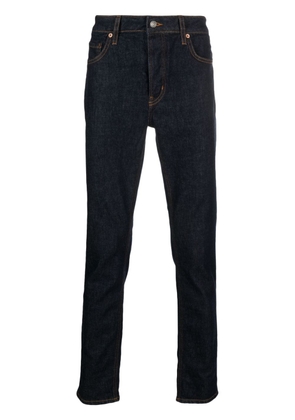 Haikure contrast-stitching mid-rise jeans - Blue