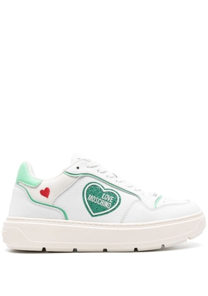 Love Moschino glitter-detailed leather sneakers - White