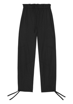 GANNI drawstring-waist trousers - Black