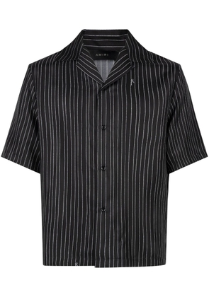 AMIRI Script striped silk shirt - Black