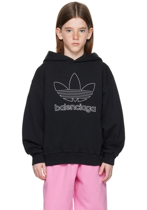 Balenciaga Kids Kids Black adidas Kids Edition Embroidered Hoodie